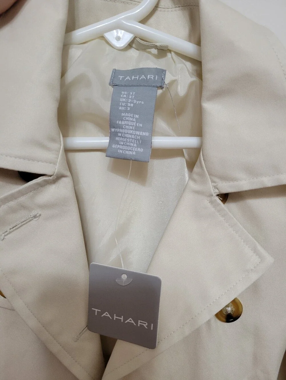 Nwt Girls Tahari Belted Trench Coat